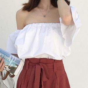 Off-Shoulder Short-Sleeves Top